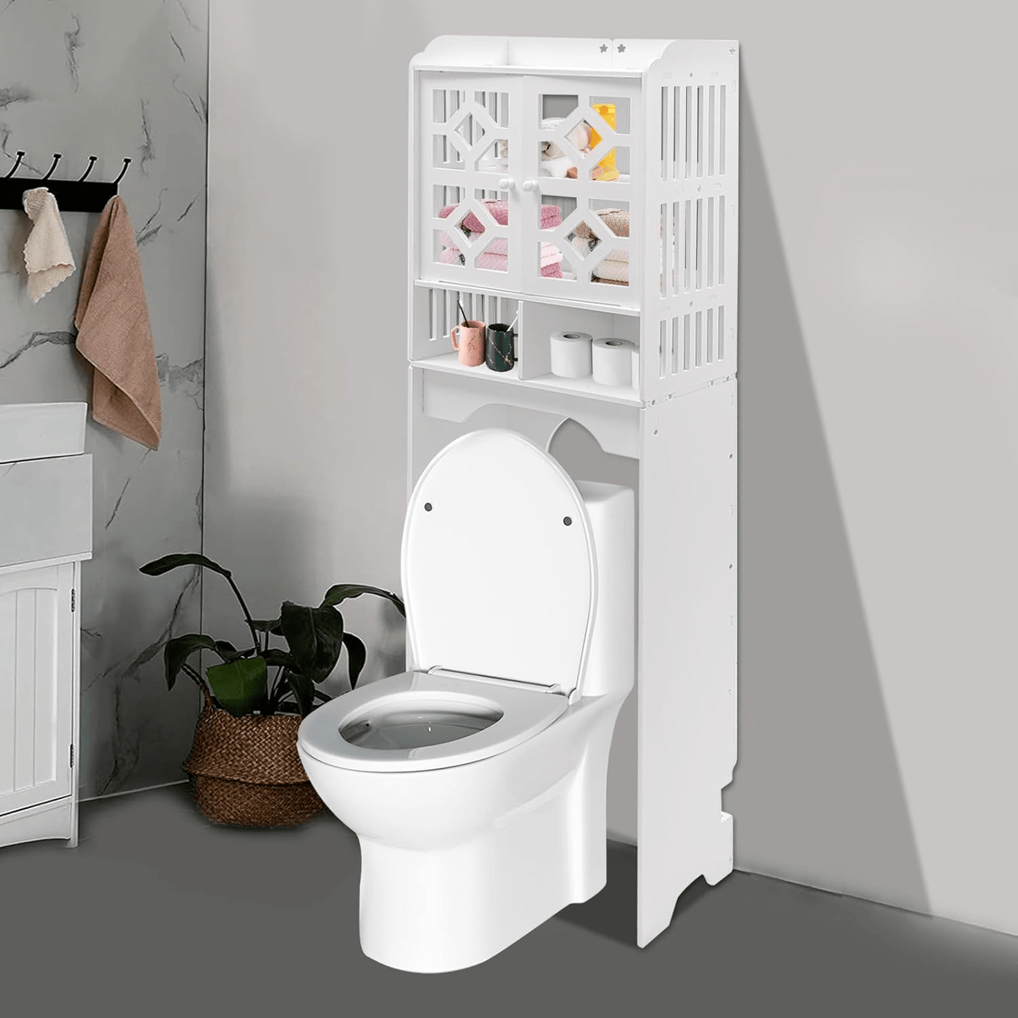 Armoire De Toilette - HouseholdToiletCabinet™ - Double Porte Haut - Bathmosphere