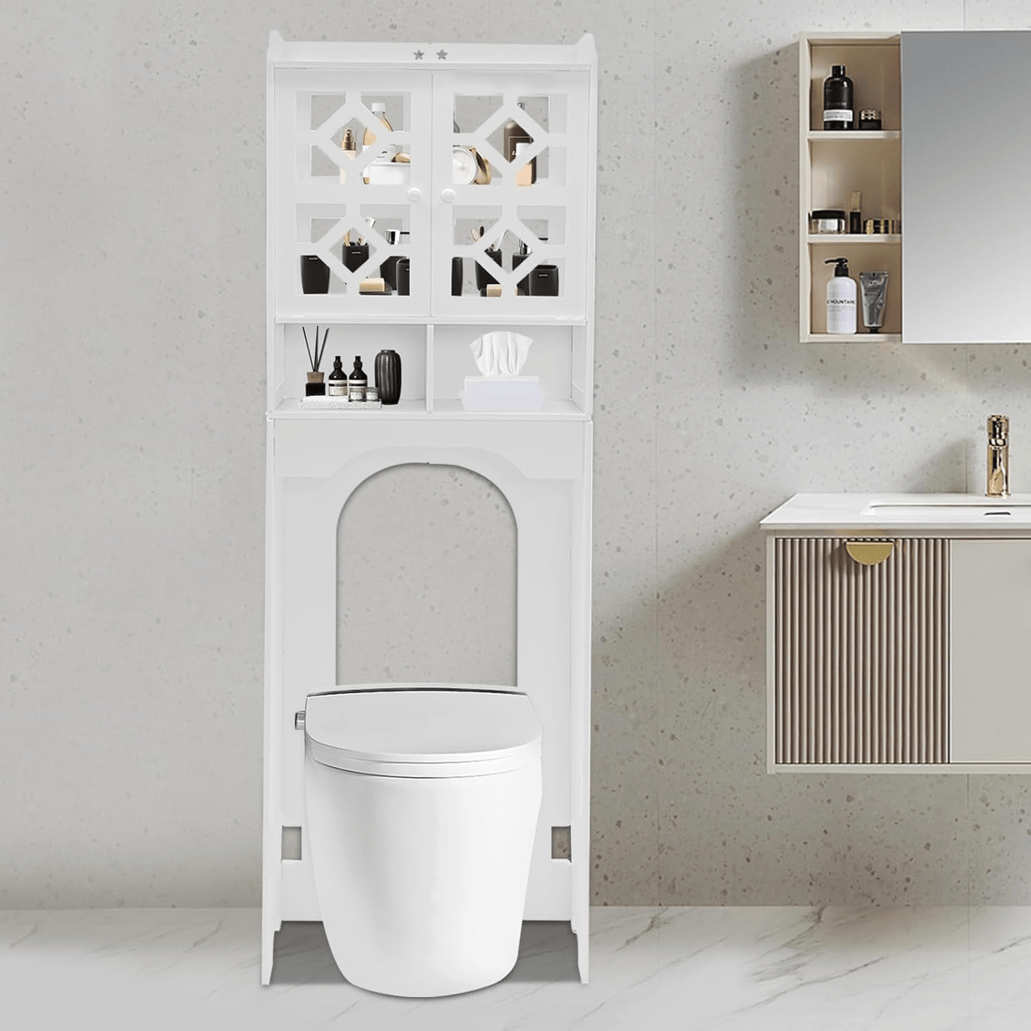 Armoire De Toilette - HouseholdToiletCabinet™ - Double Porte Haut - Bathmosphere