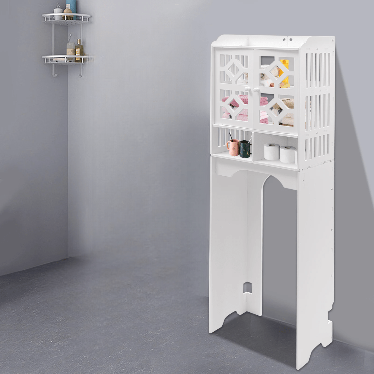 Armoire De Toilette - HouseholdToiletCabinet™ - Double Porte Haut - Bathmosphere