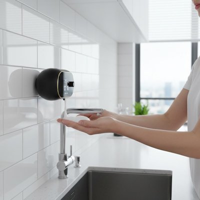 mise-en-situatuation-cuisine-distributeur-de-savon-automatique-ellipse-noir-de-cote