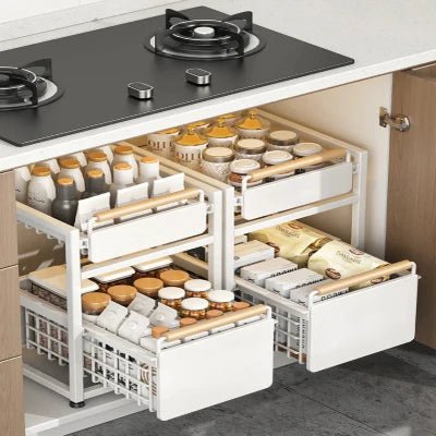 Organisateur Salle de Bain - MultifunctionStorageBasket™ - Blanc - Bathmosphere