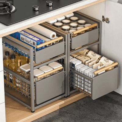 Organisateur Salle de Bain - MultifunctionStorageBasket™ - Noir - Bathmosphere