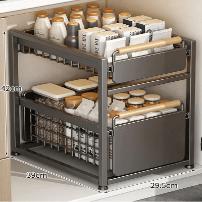 Organisateur Salle de Bain - MultifunctionStorageBasket™ - Noir - Bathmosphere