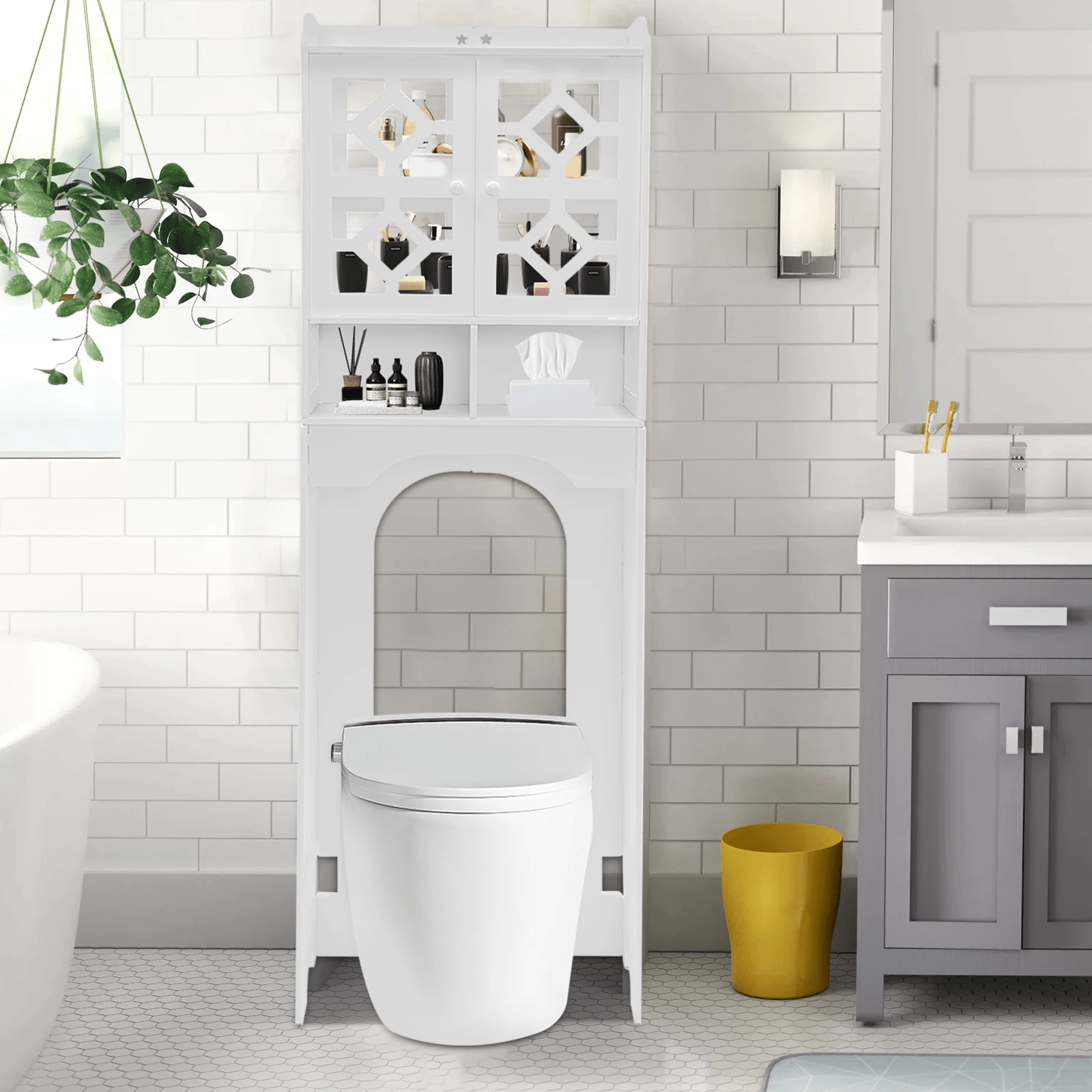 Armoire De Toilette - HouseholdToiletCabinet™ - Double Porte Haut - Bathmosphere