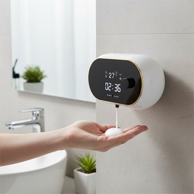 demo-utilisation-distributeur-de-savon-automatique-ellipse-blanc-de-droite