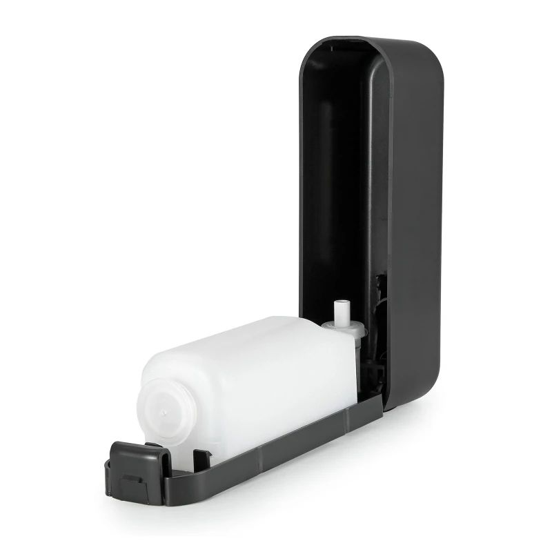 distributeur-de-savon-mural-vertisoap-noir-ouvert