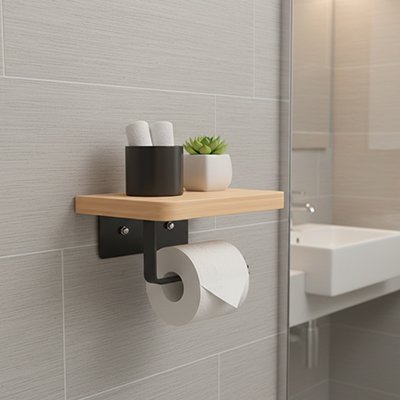 porte-papier-toilette-mural-oka-ledge-noir-avec-accessoires-et-papier
